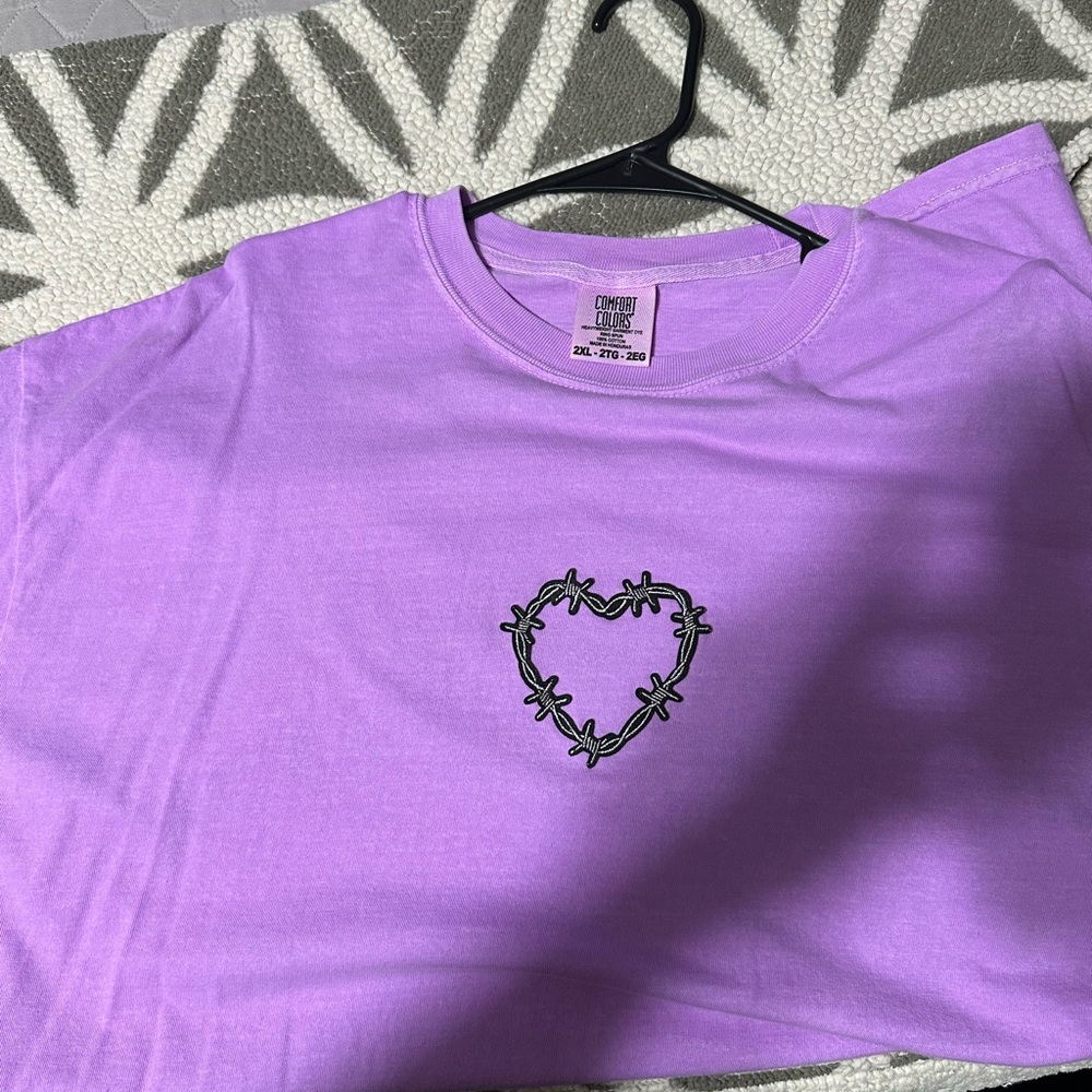 Comfort Colors Lavender Heart Tee
